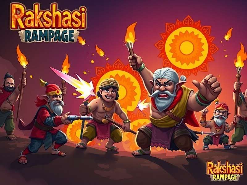 Rakshasi Rampage game screenshot showing a fierce battle